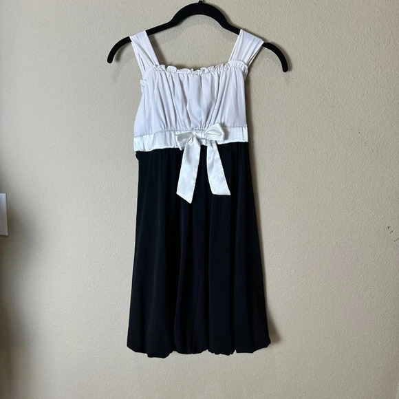 VINTAGE Sequin Hearts Party Dress Black & White Formal Fancy - size 14 - Picture 3 of 9